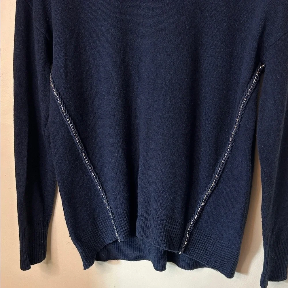 J. Crew Women’s Navy Blue Crewneck Sweater 100% Wool Size S